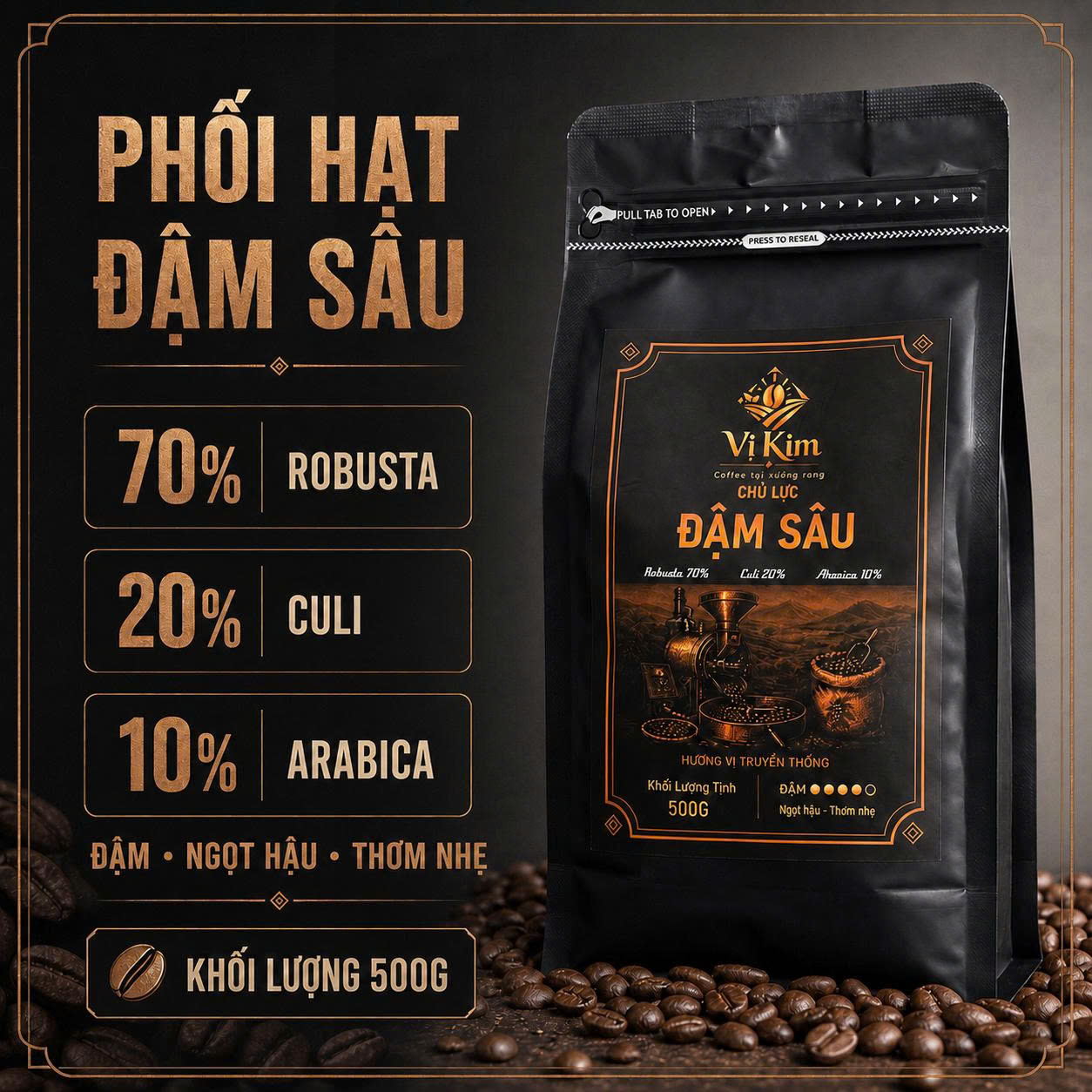 Đậm Sâu | Cà Phê Rang Xay Vị Kim Coffee - Ảnh 3
