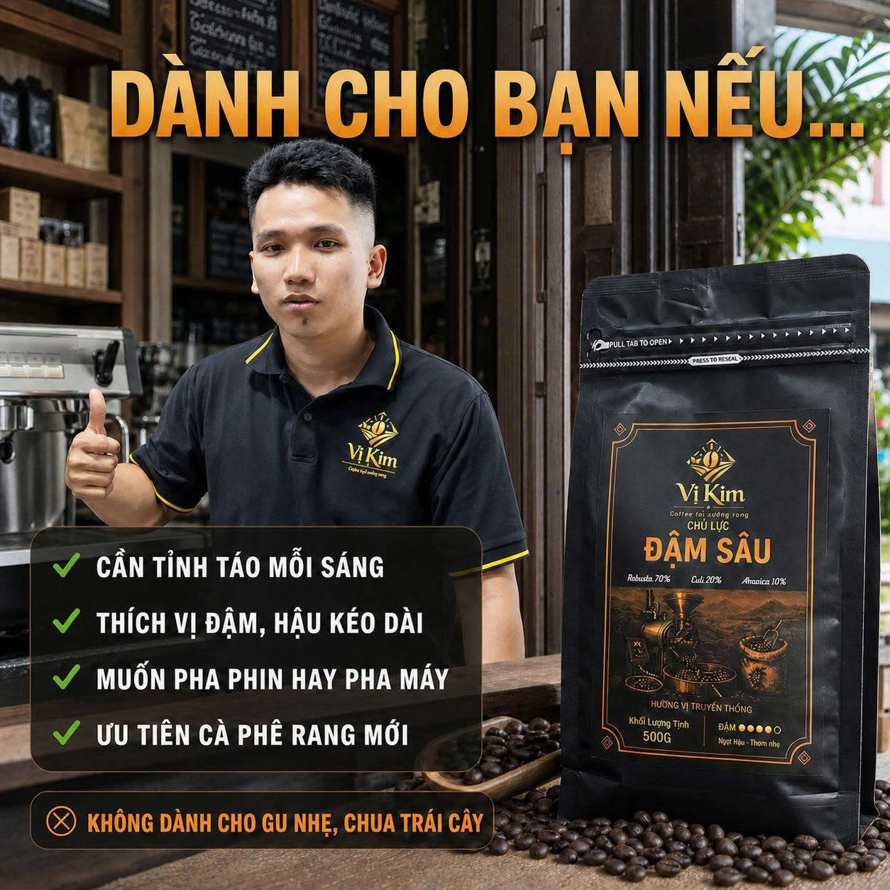 Đậm Sâu | Cà Phê Rang Xay Vị Kim Coffee - Ảnh 7